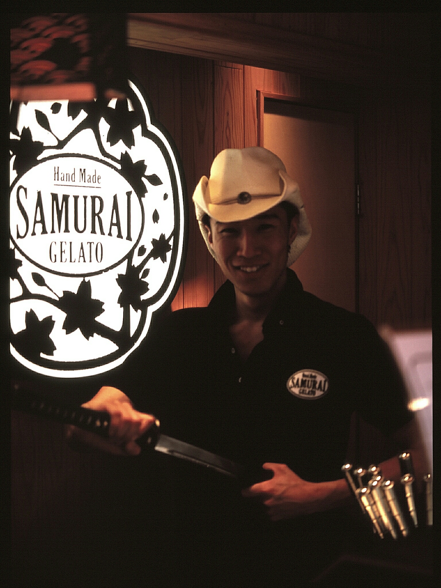 Samurai Gelato ice cream shop, Tenjin, Fukuoka (Mamiya 645 Velvia 100)