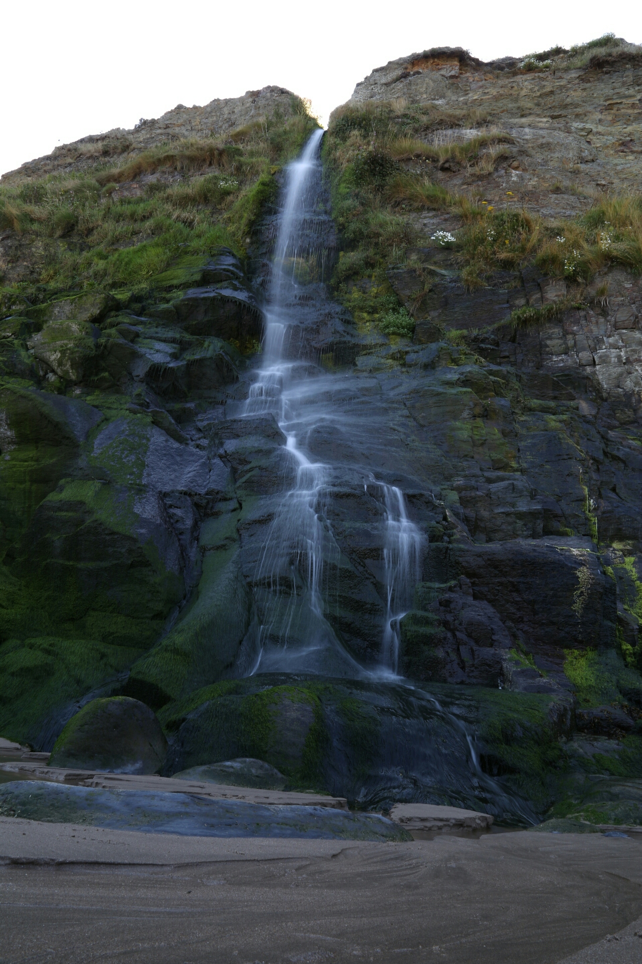 seaside waterfall