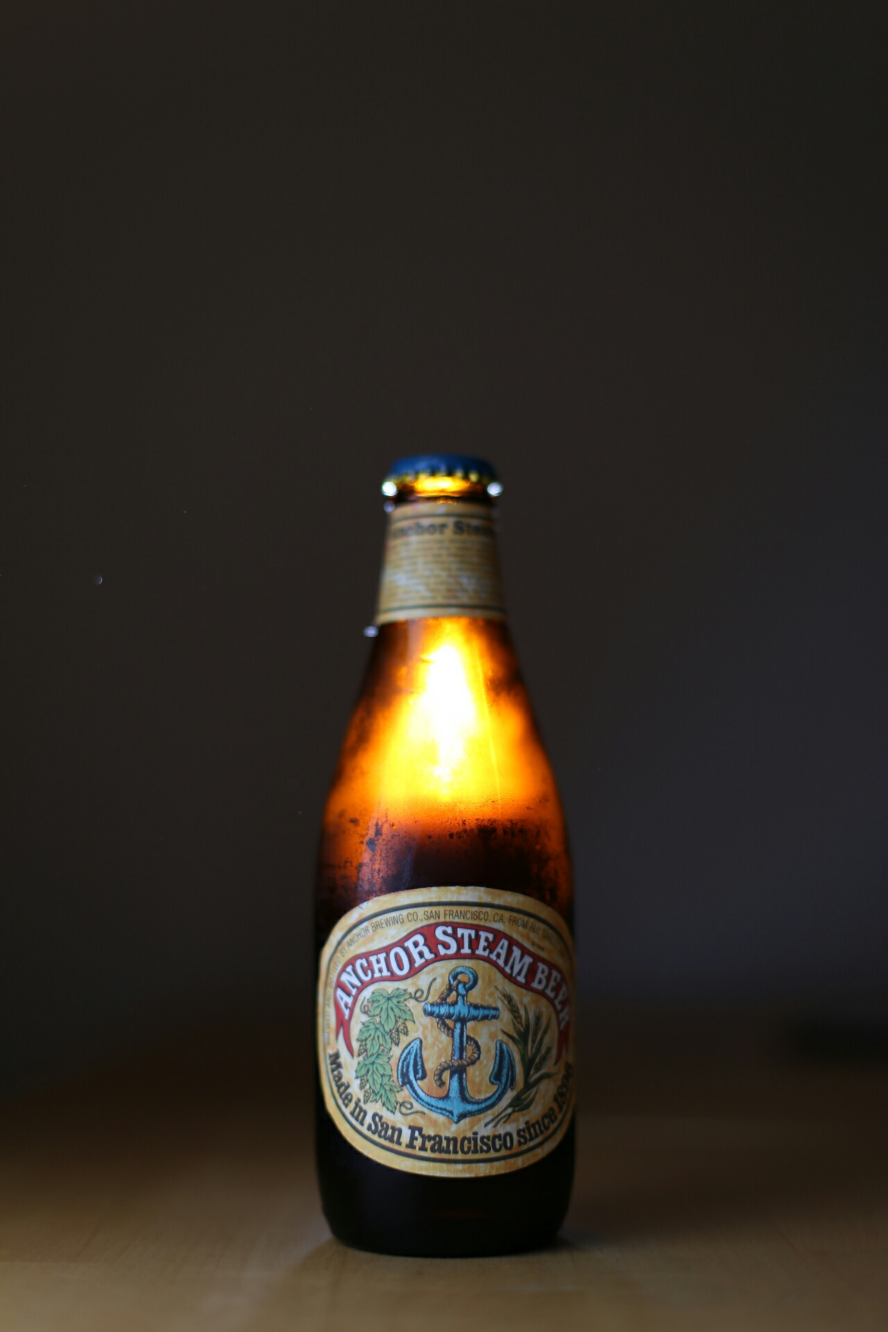 Beer bottle with quick lighting set up.