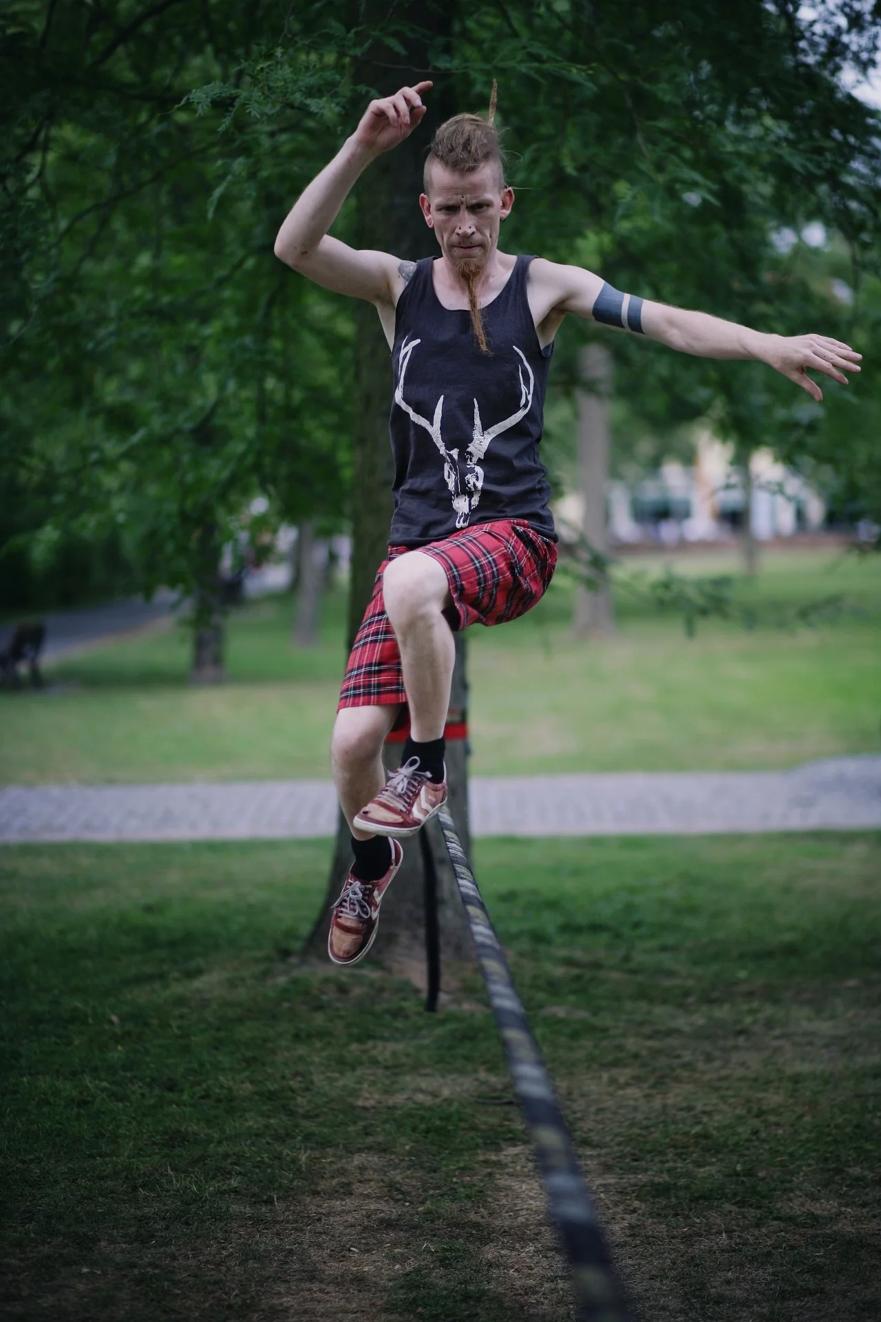 Slack Lining (despite how this picture looks, he was not falling but actually bouncing on the line)