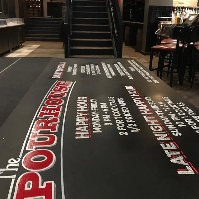 Keeping things tight for this upcoming weekend&rsquo;s grand opening of @thepourhouseuptown, with hand-painted, hand-chalked, branded signage.