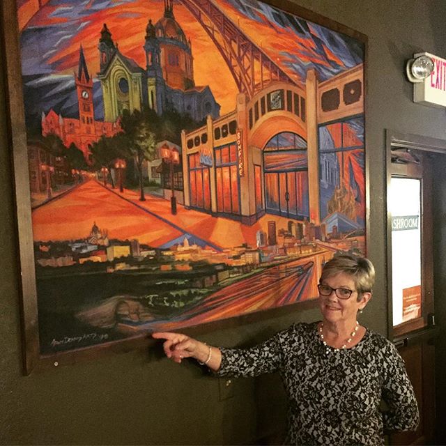 Happy Mother&rsquo;s Day to a mom who has always been supportive and challenging in all the right ways. One of the best art career rewards is when she happens across my pieces around town and sends pics. Here she is spotting a large chalkwork at  @bo