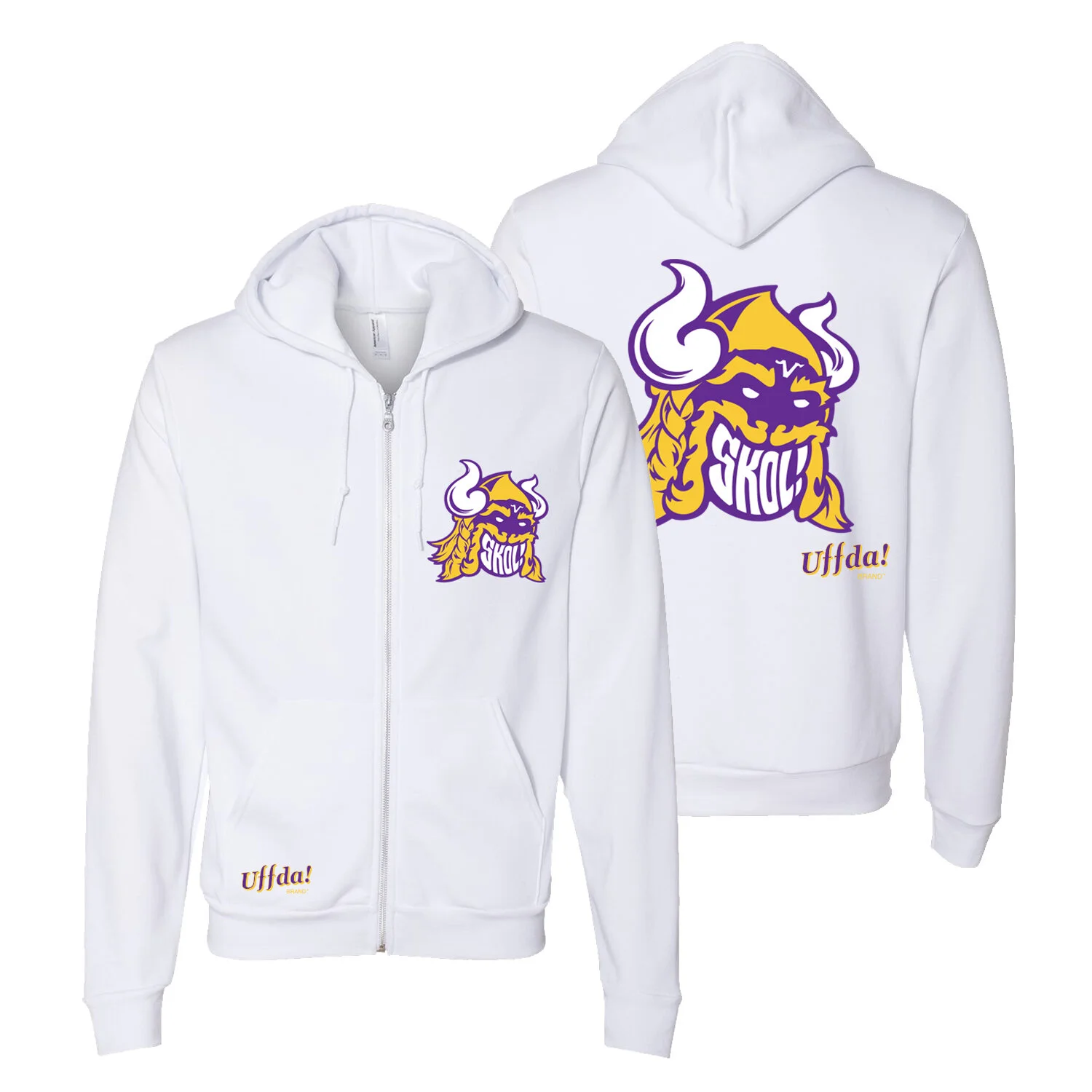 The original SKOL! full-zip hoodie by Uffda Brand – White