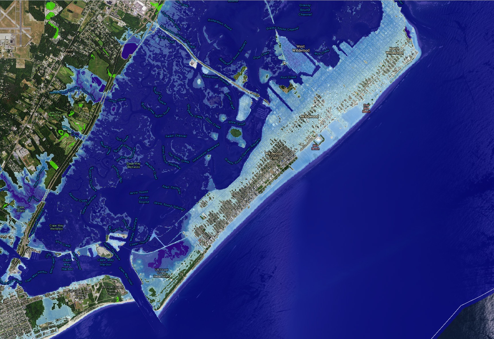 Wildwood, New Jersey, after a 5-foot rise in sea level