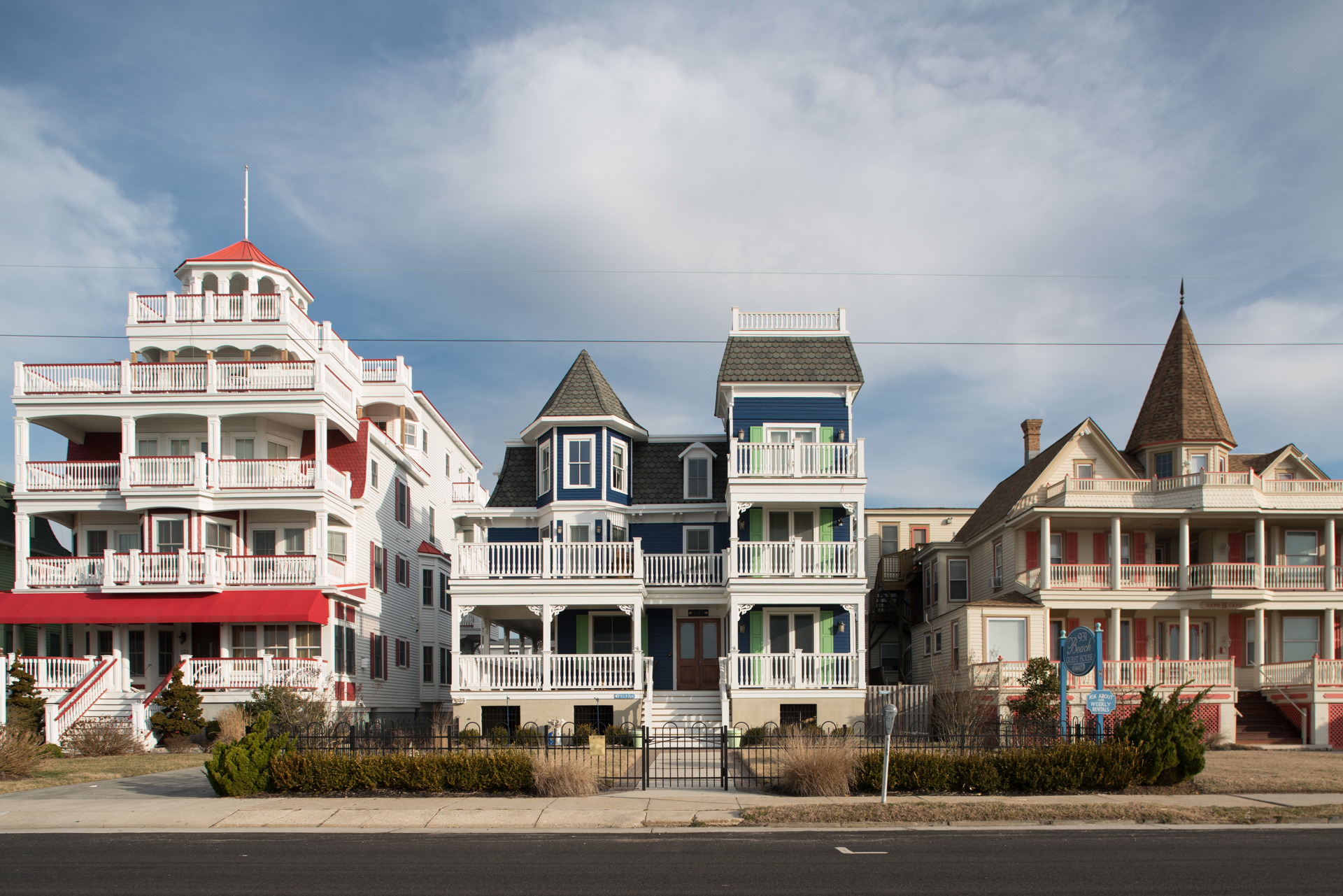Oceanfront victorian homes in Cape May, New Jersey