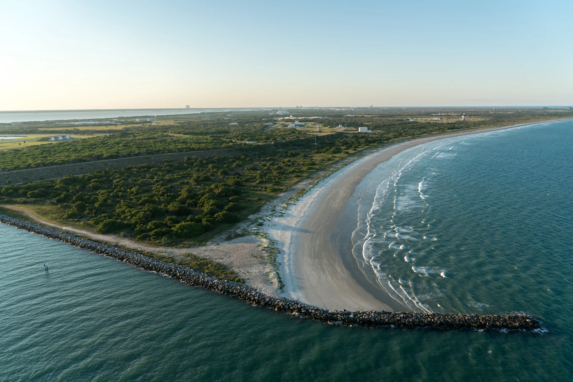 The inlet at Port Canaveral, overlooking Cape Canaveral Air Force Station.