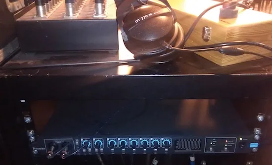 Focusrite Octopre feeding 7 line inputs from the monitor mixer via ADAT