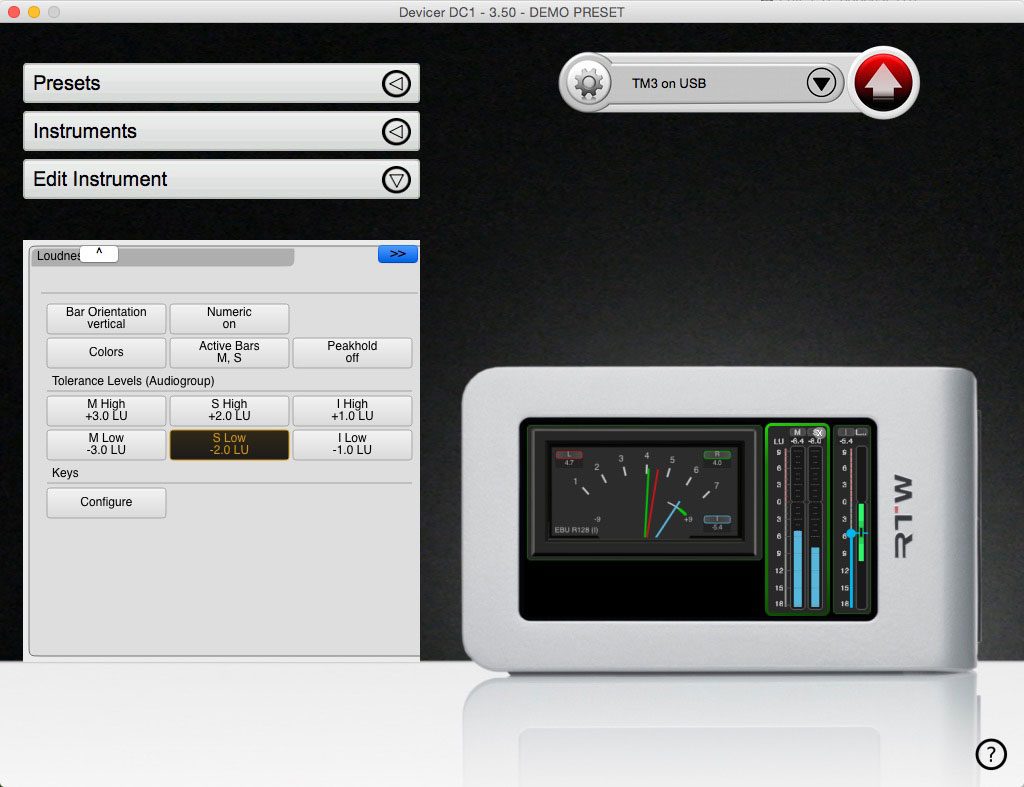 You can even set the green section on each loudness meter.