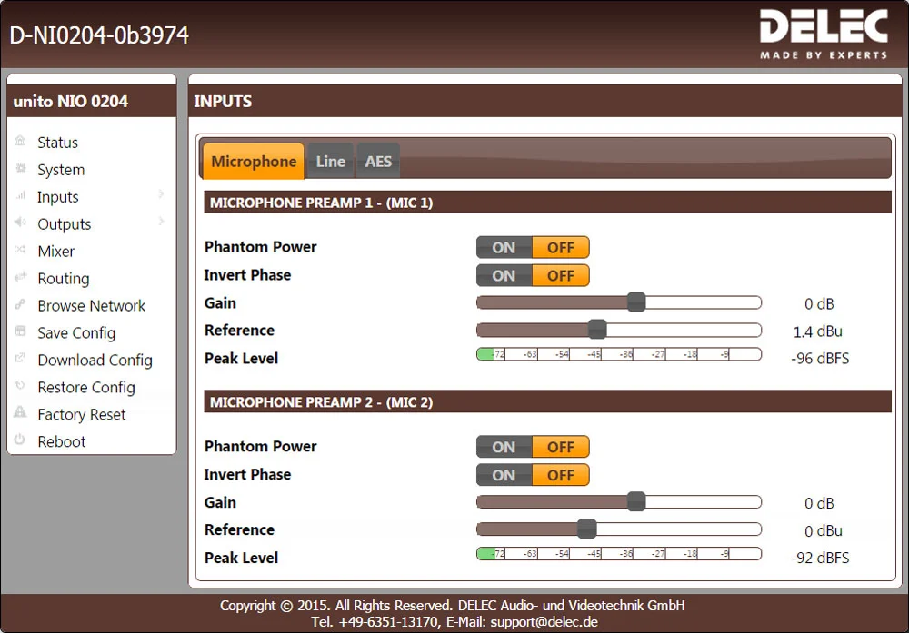NIO 0204 Mic Inputs Setup
