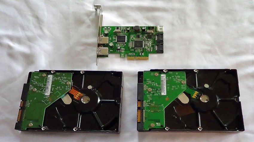 Two 2TB HDs With PCI-e SATA III And USB3 Controller