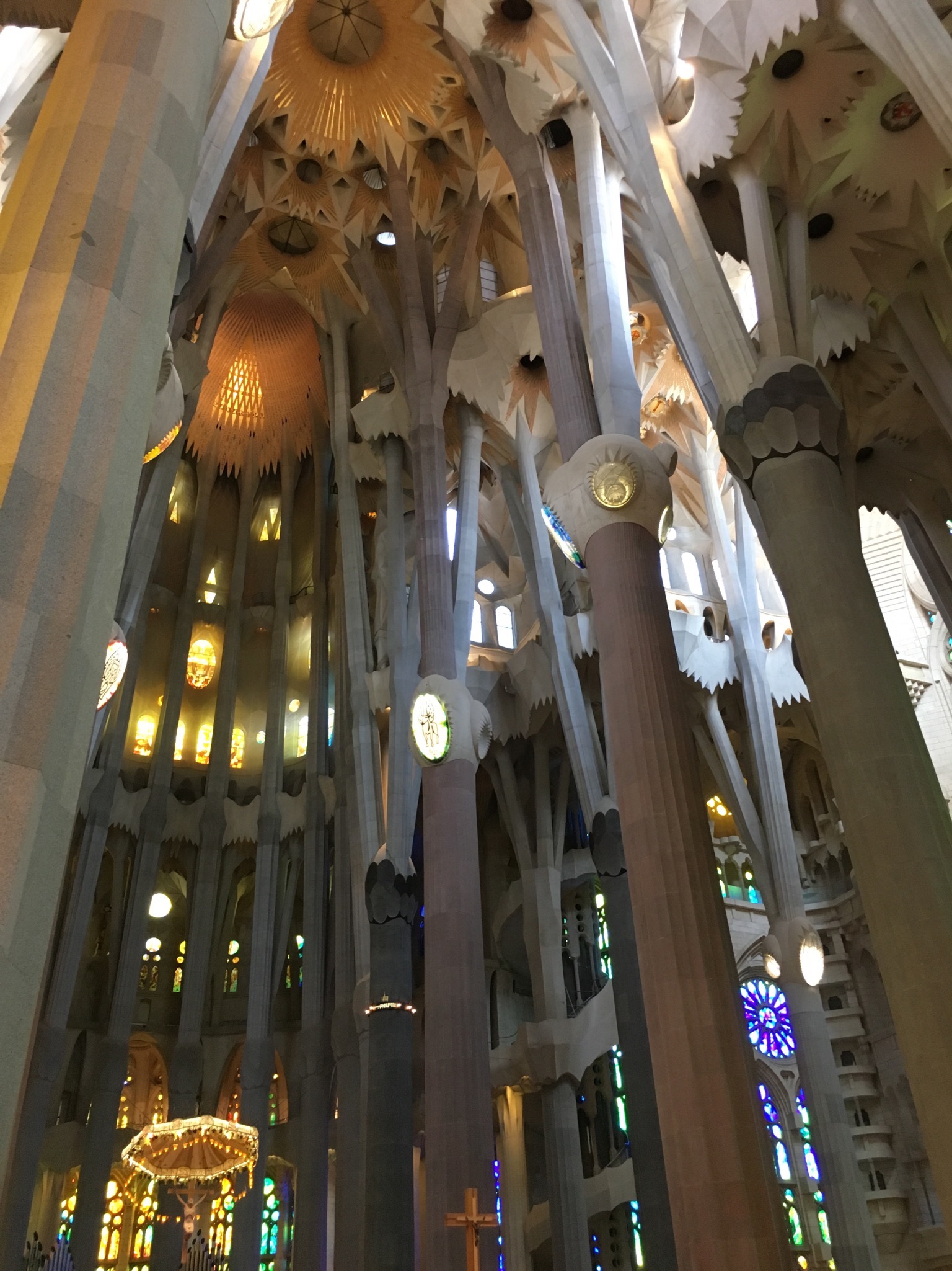Inside the nearly completed La Sagrada Famila, Barcelona, Spain.