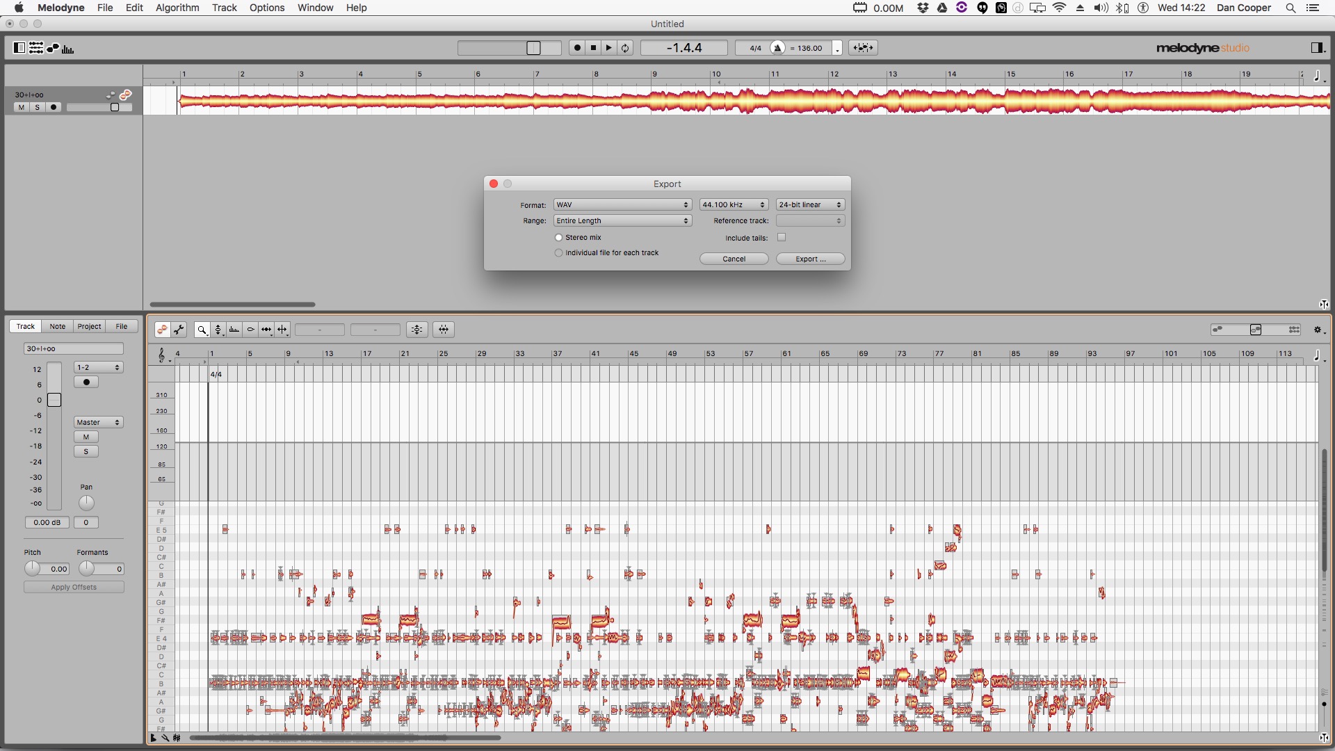 8. File > Export > Stereo Audio File (Import to Pro Tools)