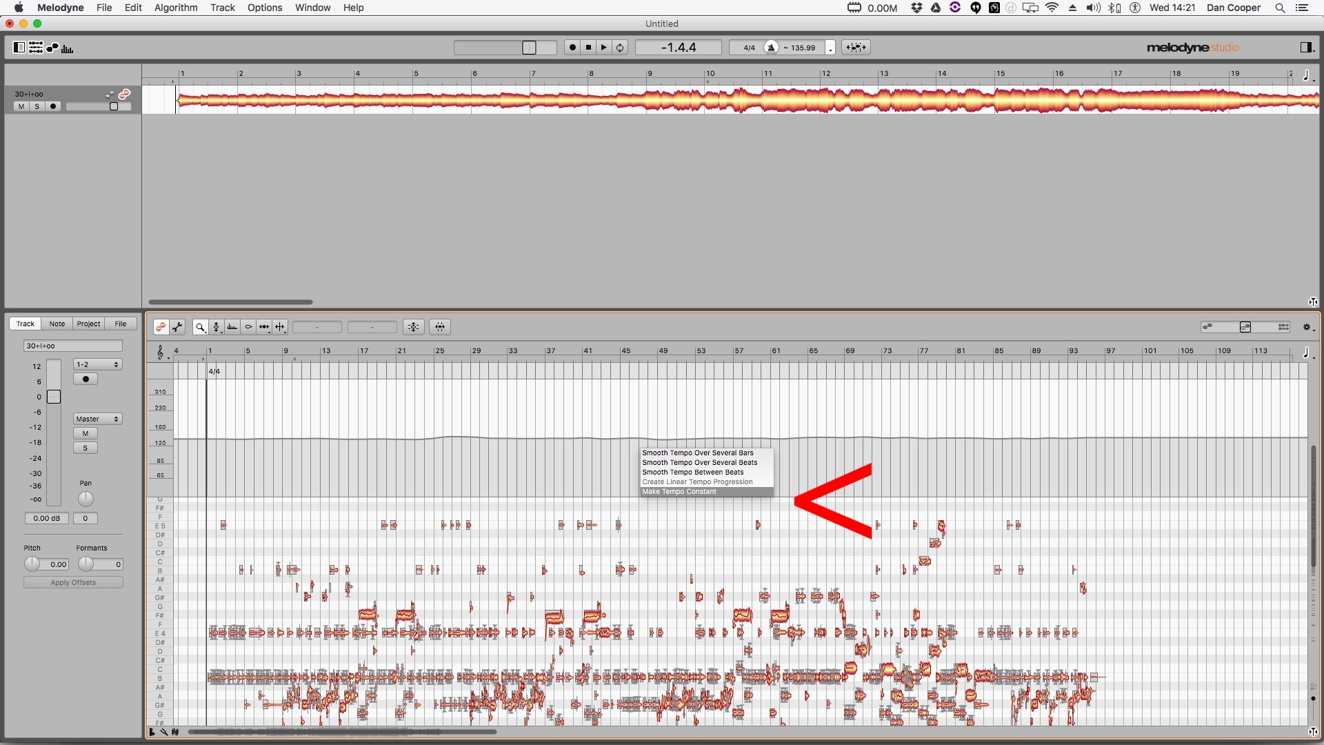 5. Right click over tempo map > Make tempo constant