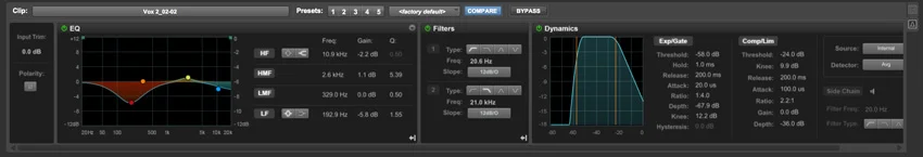 Pro Tools Clip Effects Window