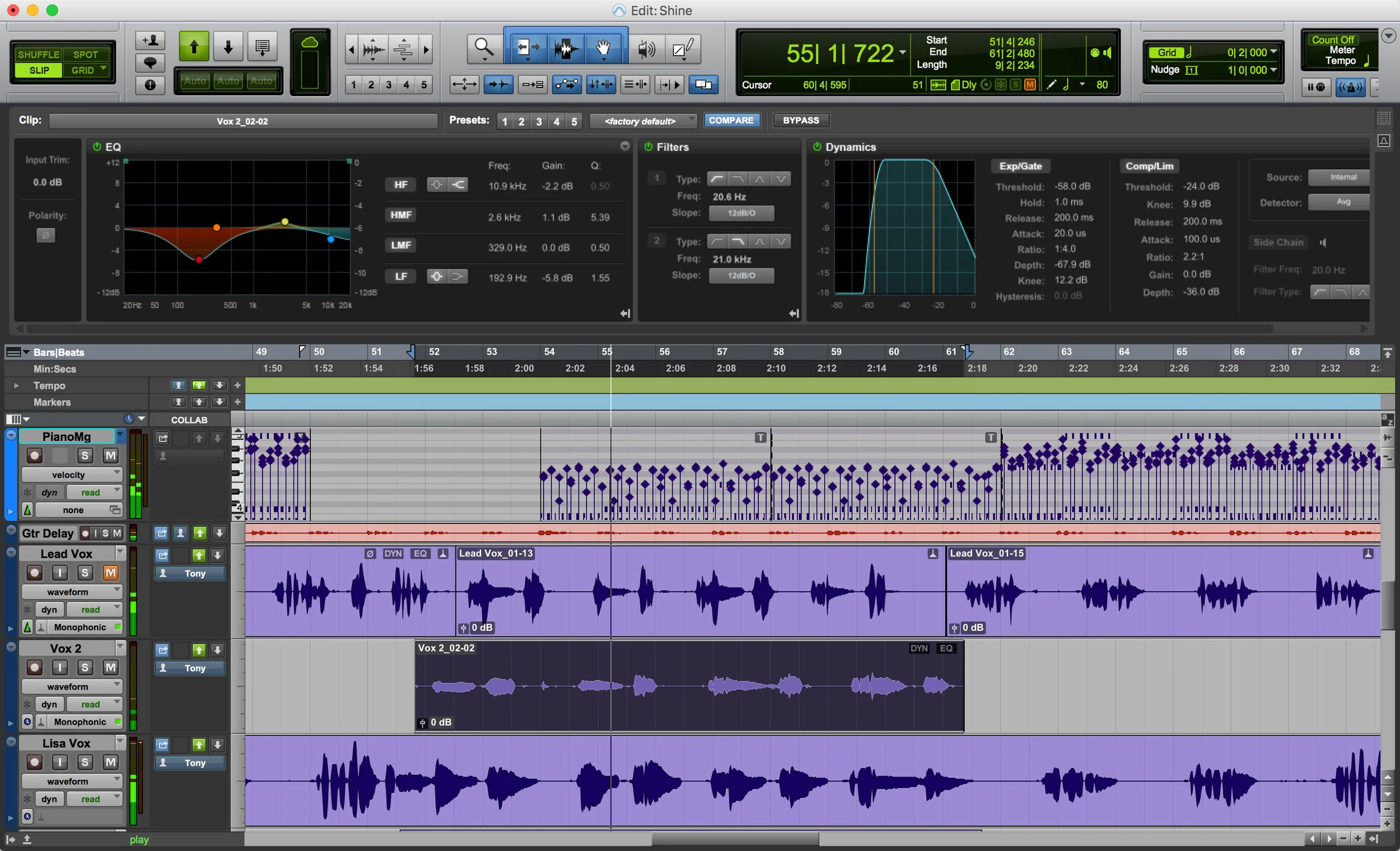 Pro Tools 12.6 Edit Window - Click on the image to make it bigger!