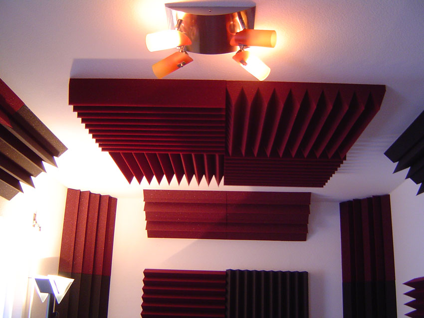Look at the ceiling above the mix position just after the installation of the panels