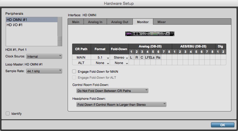 Hardware Setup Window - Monitor Tab