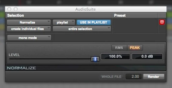 AudioSuite Plug-ins in Pro Tools