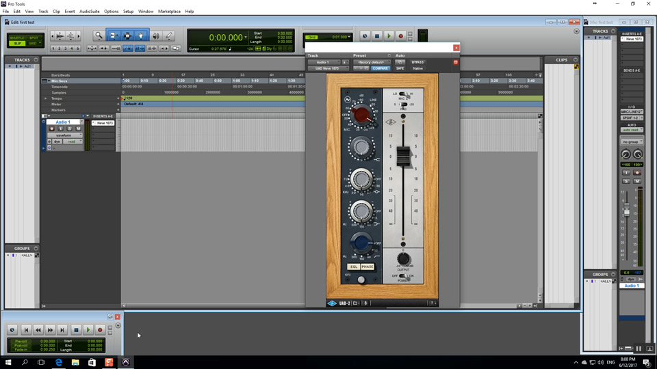 UAD 1073 Plug-in working in Pro Tools