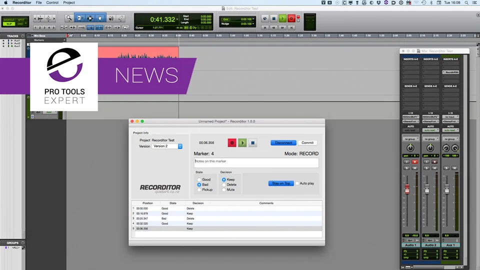 Quiet Art Release Recorditor - Log Your Script Record Sessions Whilst Recording In Pro Tools
