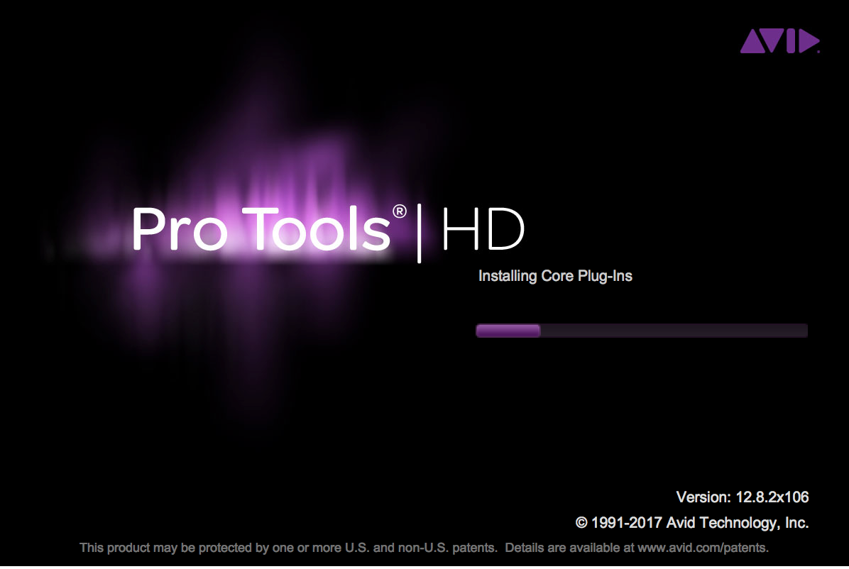 Pro Tools 12.8.2R2 splash screen