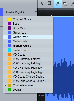 Track Selection in the Audio Editor