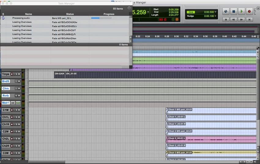 Pro Tools 10 loading a session with Sound Designer 2 files and converting them to WAV files