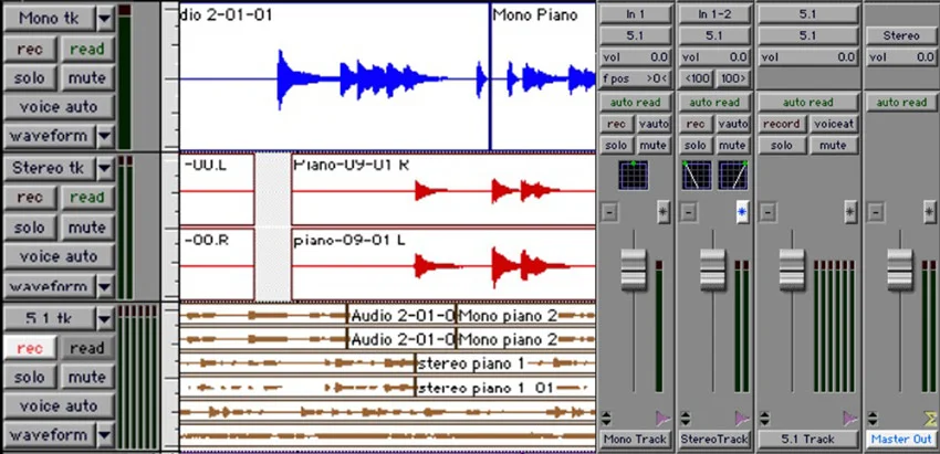 Pro Tools 5.1 Edit & Mix Window