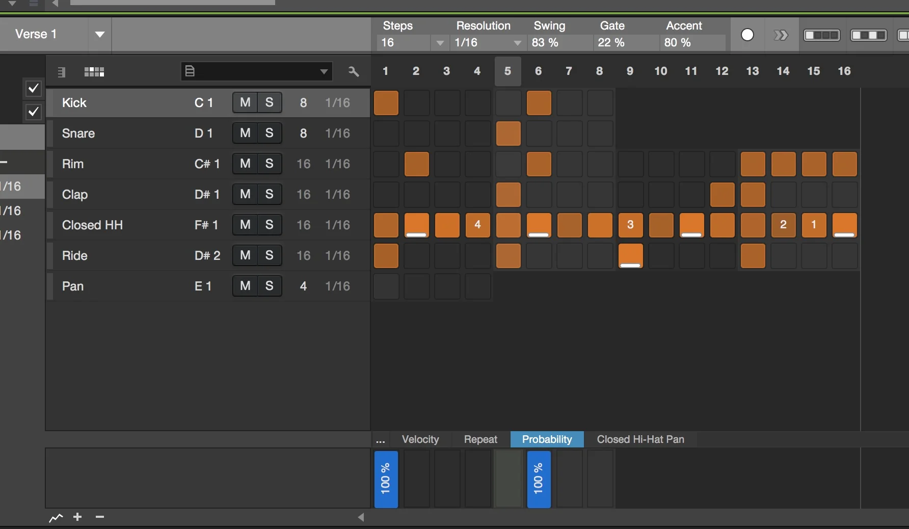 Studio One 4 Pattern Editor