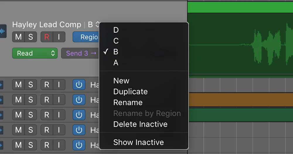 logic pro x 10.3 track alternatives