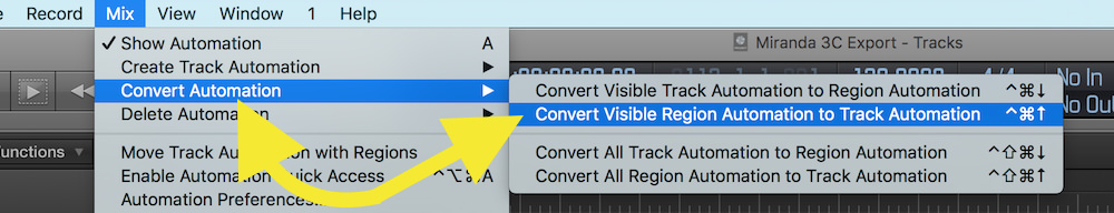 converting visible region automation to track automation in logic pro x