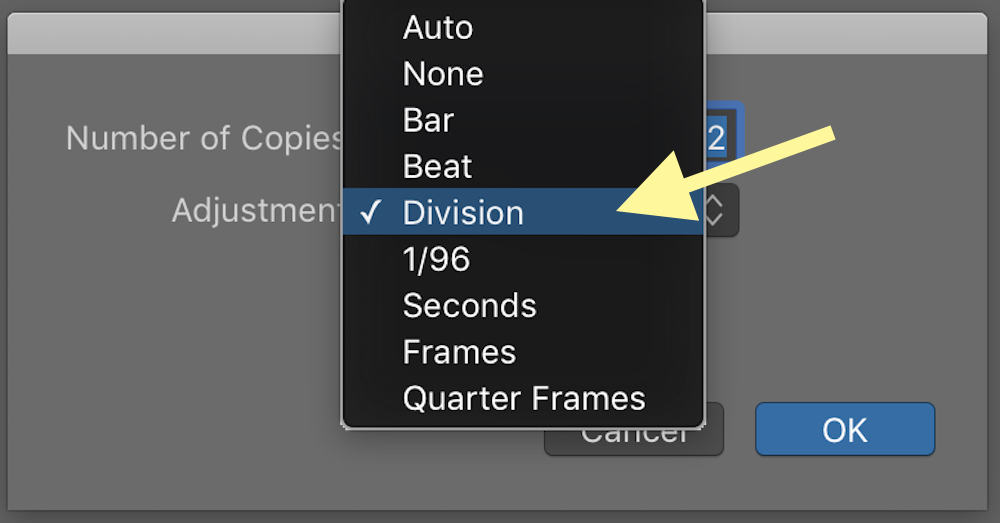 logic pro x time adjustment values