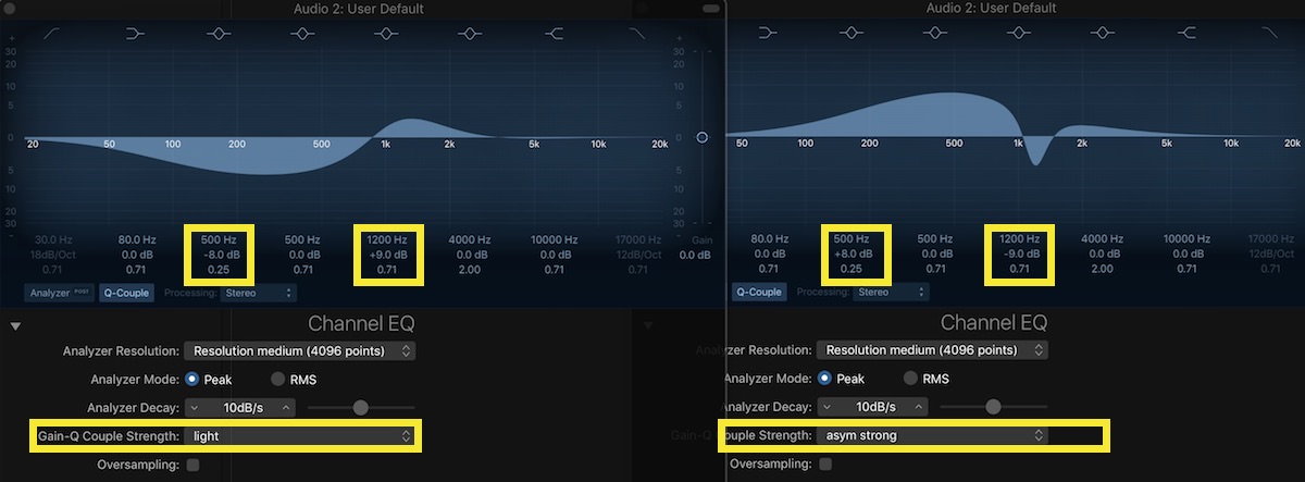 Logic Pro X Channel EQ Magic 04 cut and boost