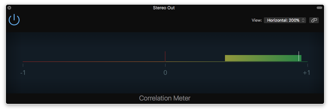 a screenshot of the correlation meter in logic pro x