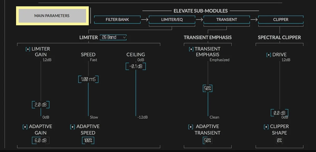 newfangled audio elevate multiband limiter plugin user interface