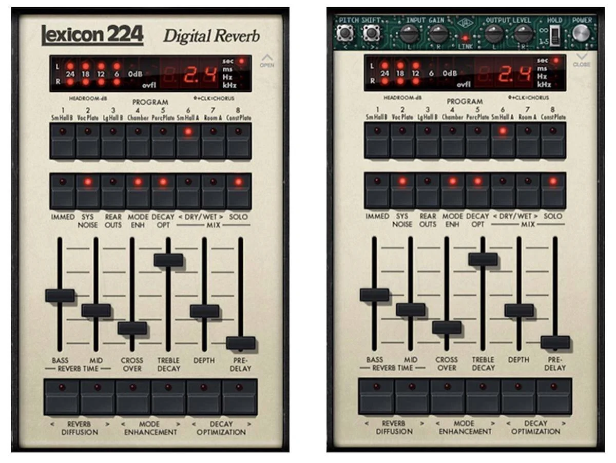 a screenshot of the universal audio lexicon 224 reverb plugin