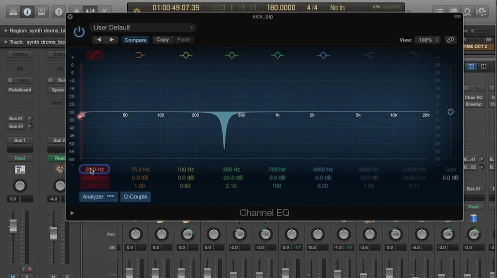 Mixing Kick Drums using EQ, Distortion and Space Designer