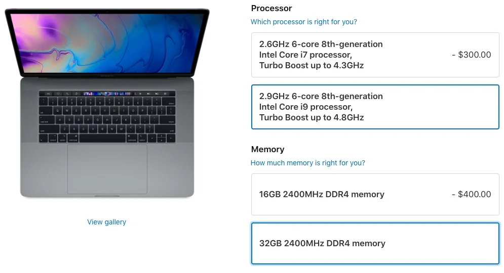 15" MacBook Pro RAM Options