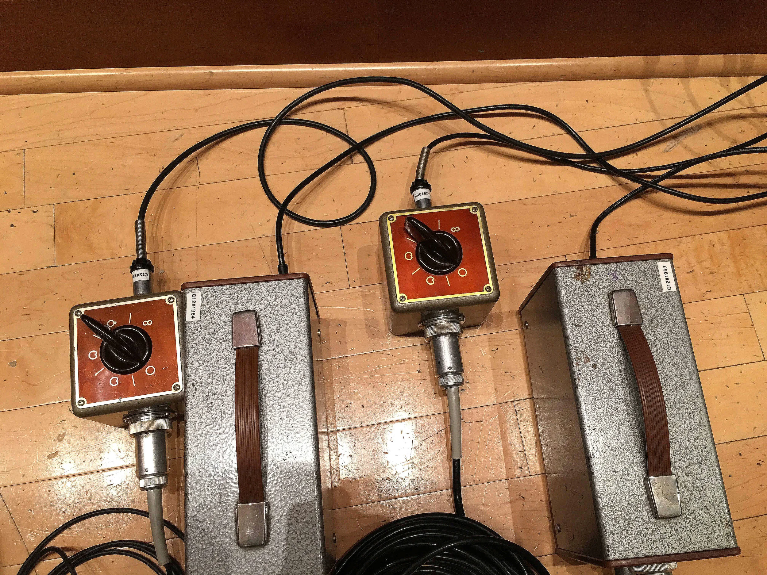 Power supplies and pattern switchers for the three C12 close mics