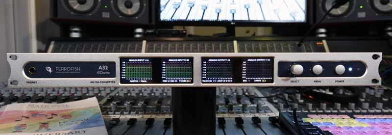Ferrofish A32 Dante AD / DA Converter Front.