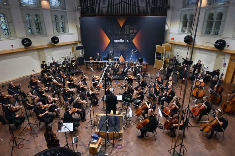 Members of the Metropolitan Orchestra in AIR Studios Lyndhurst Hall.