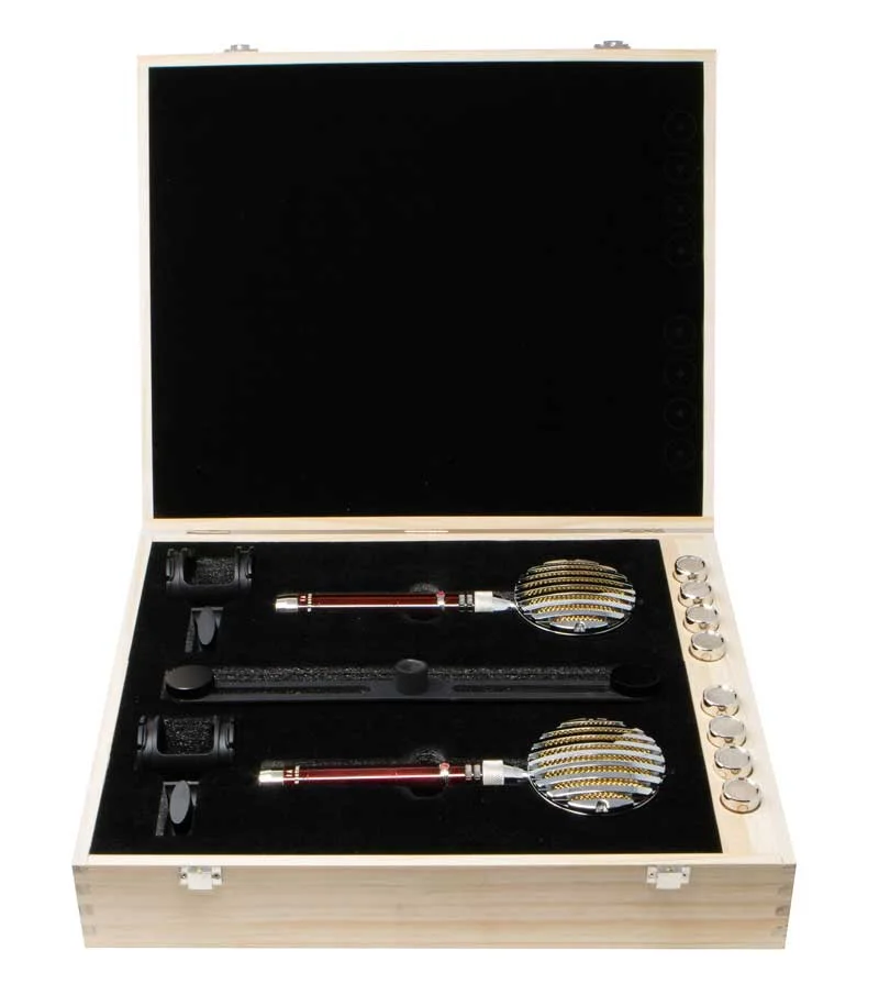 The full V1S Stereo Pair + Lolli box set including stereo mounting bar and mic clips