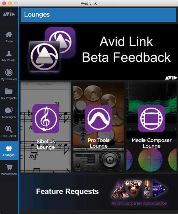 Avid Link Lounges Tab