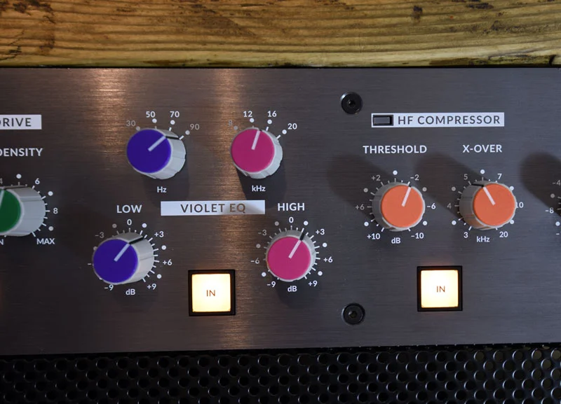 Violet EQ and HF Compression sections of the SSL Fusion.