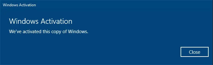 Windows 10 Pro activated again
