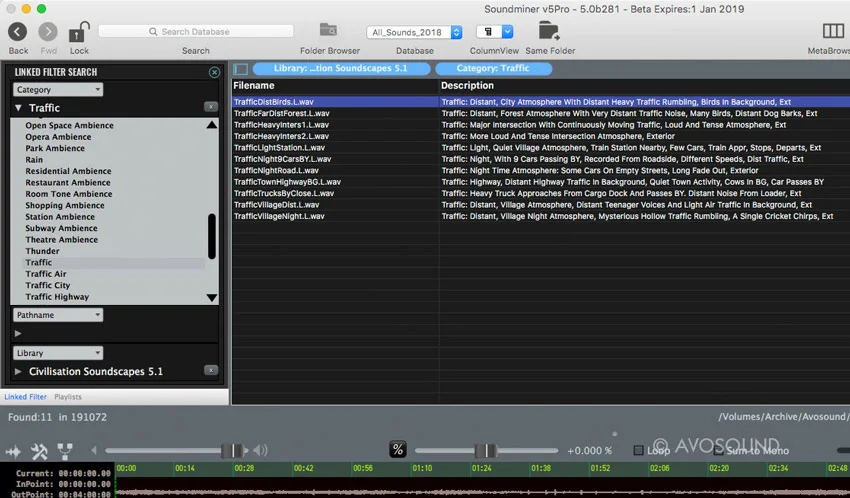 Soundminer v5 Pro preview - Filter Search