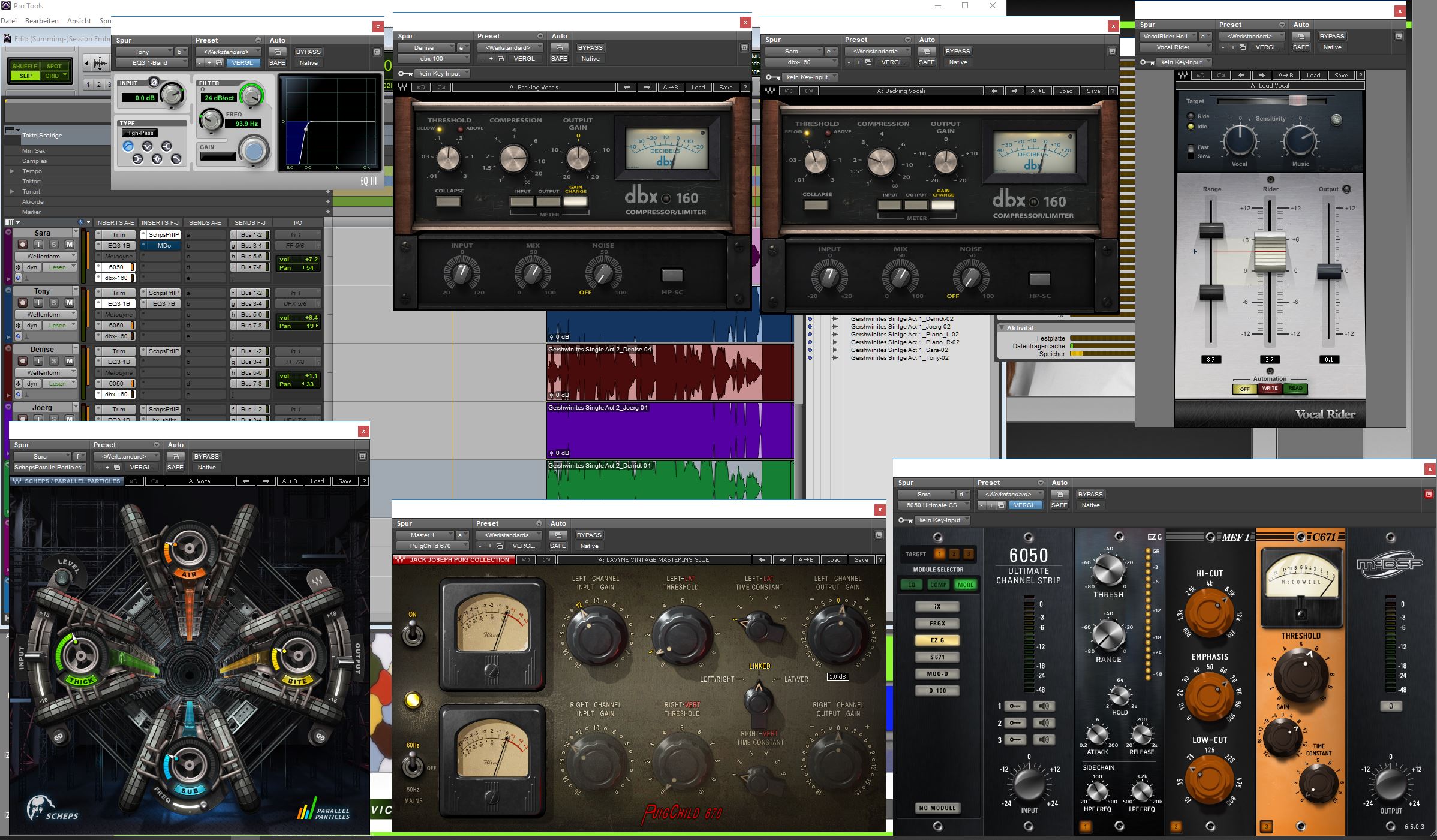 The Dynamics Plug-ins on The Gershwinites - Click on the image so see a larger version.