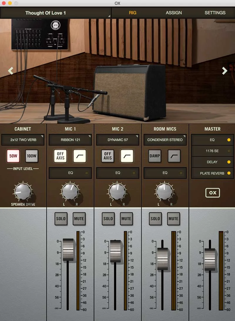 Paul’s OX settings for one of the RHYTHM tones.