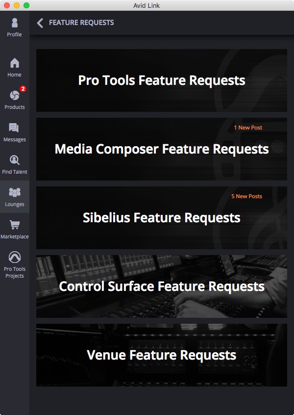Avid Link Lounges Tab