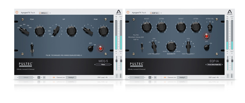 Apogee MEQ-5 and EQP-1A Pultec Plug-ins